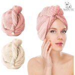 2pcs serviettes pour cheveux secs - cheveux serviette - serviette pour cheveux en microfibre douce - ...