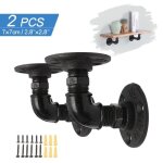 2pcs support détagère flottant fixation mural industriel rétro style 2pcs support détagère flottant fixation mural industriel rétro style