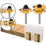 2pcs tige fraise tenon bouveter dfonceuse langue rainure router bit bois