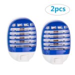 2pcs tueurs de moustiques lampe led uv anti moustique prise anti insectes electrique avec lumire bleue ...