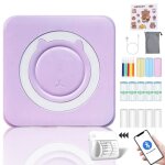 2windeal® mini imprimante photo instantané violet sans fil bt avec 13 rouleaux de papier / 5 stylo autocollant ... 2windeal® mini imprimante photo instantané violet sans fil bt avec 13 rouleaux de papier / 5 stylo autocollant ...
