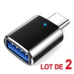 2x adaptateur otg usb c type c vers usb 3. 0 + led adaptateur thunderbolt 3 vers usb femelle pour macbook ...