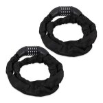 Antivol vlo en lot de 2 cadenas  code chaine anti - vol pour vlo moto ou poussette 5 chiffres acier ...