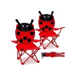 Chaises pliables pour enfant motif coccinelle rouge / noir - jardin camping plage