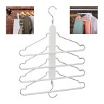 2x cintres multiples 4 x avec traverse pour pantalon bois m�tal porte - chemises peu encombrant armoire ...