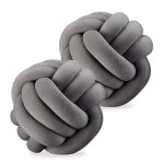 2x coussins nous canap dcoratif scandinave oreiller d?ornement n?ud  25 cm gris fonc
