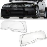 2x glace phare couverture headlight lens cover pour bmw e46 325i 01 - 06 4 porte