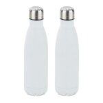 2x gourde inox bouteille eau acier inoxydable 05 litre isotherme froid chaud blanc