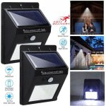 2x lampe solaire extrieur jardin 20 led clairage solaire extrieur avec dtecteur de mouvement tanche ...