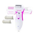 3 en 1 epilateur - rasoir - rpe techwood trep - 351 240v avec 2 ttes de rechange - lumire clairant ...