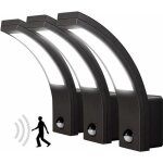 Applique led dext�rieur 1100 lm avec d�tecteur de mouvement pir - lunartec - pack de 3