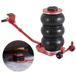 3 t cric pneumatique - vevor - cric de levage automobile 14 - 45 cm 3 coussins d?air - rouge