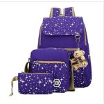 3 - in - 1 sac  dos scolaire college fille avec trousse pour scolaire ado style loisir (violet) 44 * ...