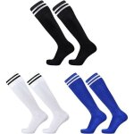 Chaussettes de football pour enfants - 3 paires - noir / bleu / blanc - respirantes