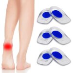 3 paires talonnettes en gel epine calcaneenne silicone talonette soulage douleurs pieds semelle talon(bleu) ...