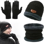 3 pcs bonnet et charpe et gants ensemble chaudbonnet dhiver homme coupe - ventchaud bonnet dhiver femme ...