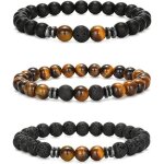 3 pi�ces bracelet de perles pour hommes femmes - bracelet en pierre naturelle - mode elatics bracelet ...