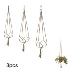 3 pièces creative plant hanger naturel jute chanvre macrame corde fleur pot plante suspendue porte - ... 3 pièces creative plant hanger naturel jute chanvre macrame corde fleur pot plante suspendue porte - ...
