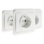 3 prises 16a avec terre avec plaques à encastrer - schuko - blanc - antaria 3 prises 16a avec terre avec plaques à encastrer - schuko - blanc - antaria