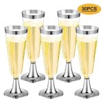 30 pi�ces fl�tes � champagne en plastique 150ml verres � champagne en gobelets � vin r�utilisables � ...