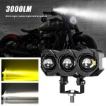 3000lm led moto phare antibrouillard feux additionnels led anti brouillard projecteur spot led etanche ...