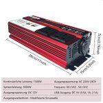 3000w puissance de crête 1500 w puissance réelle convertisseur de tension 12v - 220v onduleur 2 ac 4 ... 3000w puissance de crête 1500 w puissance réelle convertisseur de tension 12v - 220v onduleur 2 ac 4 ...