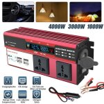 3000w puissance de crête convertisseur de tension 12v - 220v inverter 2 ac 4 usb onduleur 3000w puissance de crête convertisseur de tension 12v - 220v inverter 2 ac 4 usb onduleur