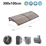 300x100 cm auvent de porte dentre toit willonin marquise de fentres en pc et aluminium abri protection ...