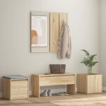 Vidaxl ensemble de meubles de couloir ensemble de vestiaire banc dentre miroir jardinire salon intrieur ...