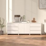 3098065 vidaxl buffets 3 pcs blanc bois ding�nierie