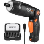 31 pcs tournevis sans fil rechargeable tacklife 3. 6 v 4nm max rglage du couple 6 + 1 lumire led avant ...