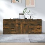 3115801 vidaxl buffets 3 pcs ch�ne fum� bois ding�nierie