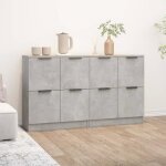 3115807 vidaxl buffets 2 pcs gris b�ton 60x30x70 cm bois ding�nierie