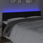 3121674 vidaxl t�te de lit � led noir 180x5x78 - 88 cm velours