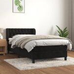 3127651 vidaxl lit  sommier tapissier avec matelas noir 90x200 cm velours
