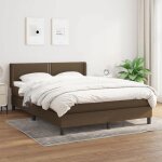 3129628 vidaxl lit � sommier tapissier avec matelas marron fonc� 140x190 cm