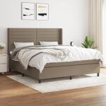 3131533 vidaxl lit � sommier tapissier avec matelas taupe 180x200 cm tissu
