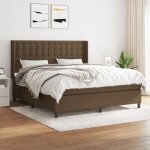 3131772 vidaxl lit � sommier tapissier avec matelas marron fonc� 180x200 cm