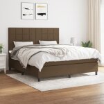 3141796 vidaxl lit � sommier tapissier avec matelas marron fonc� 180x200 cm