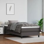 3144241 vidaxl lit  sommier tapissier avec matelas gris 90x200 cm similicuir