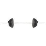 3145017 vidaxl barre dhalt�res avec plaques 60 kg