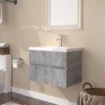 Vidaxl meuble lavabo avec bassin intgr armoire sous lavabo meuble de rangement de salle de bain maison ...