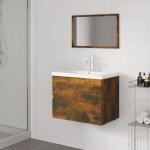 Vidaxl meubles de salle de bain meuble sous vier miroir armoire de lavabo armoire de rangement intrieur ...