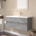 Vidaxl meuble lavabo avec bassin int�gr� armoire sous lavabo meuble de rangement de salle de bain maison ...