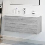 Vidaxl meuble lavabo avec bassin intgr armoire sous lavabo meuble de rangement de salle de bain maison ...