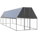 3154373 vidaxl poulailler dextrieur 2x8x2 m acier galvanis