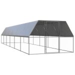 3154380 vidaxl poulailler dext�rieur 3x12x2 m acier galvanis�