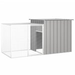 3155528 vidaxl clapier gris 200x91x100 cm acier galvanis�