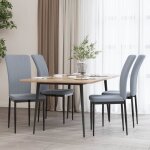 Vidaxl chaises  manger lot de 4 gris clair velours sige de salle  manger chaise de salon chaise dappoint ...