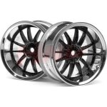 Jantes hpi worx xsa 02c noir / chrome 26x6mm 3287 pour sprint 2 e10 nitro rs4 sport 3